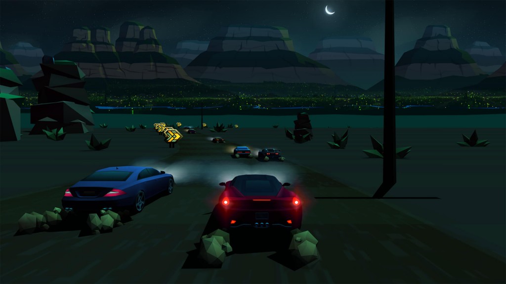 Horizon Chase tem corridas em ambientes variados, de florestas a desertos.