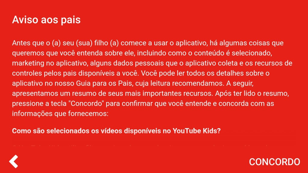 YouTube Kids Aviso